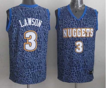 nba denver nuggets #3 lawson blue leopard print[2014 new]