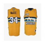 nba denver nuggets #34 mcgee yellow[revolution 30 swingman]