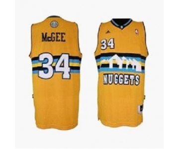 nba denver nuggets #34 mcgee yellow[revolution 30 swingman]