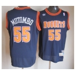 nba denver nuggets #55 mutombo blue