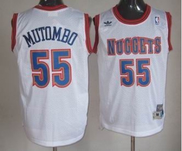 nba denver nuggets #55 mutombo white