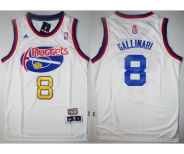 nba denver nuggets #8 danilo gallinari ABA hardwood classic white(revolution 30 swingman)