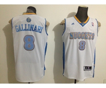 nba denver nuggets #8 gallinari white[revolution 30 swingman]