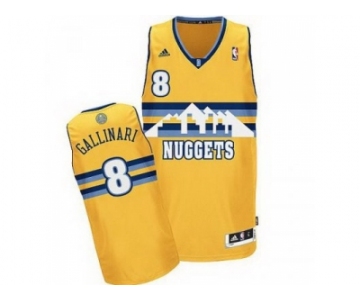 nba denver nuggets #8 gallinari yellow[revolution 30 swingman]