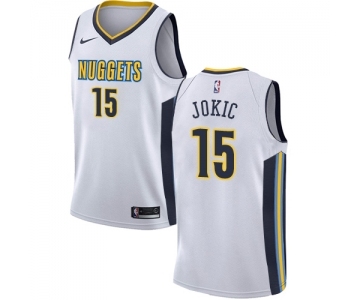 Women's Nike Denver Nuggets #15 Nikola Jokic Swingman White NBA Jersey - Association Edition