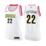 Women's Nike Denver Nuggets #22 Richard Jefferson Swingman White Pink Fashion NBA Jersey