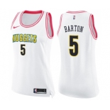 Women's Nike Denver Nuggets #5 Will Barton Swingman White Pink Fashion NBA Jersey