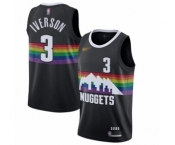 Youth Denver Nuggets #3 Allen Iverson Swingman Black Basketball Jersey - 2019-20 City Edition