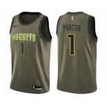 Youth Nike Denver Nuggets #1 Michael Porter Swingman Green Salute to Service NBA Jersey