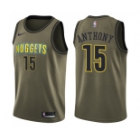 Youth Nike Denver Nuggets #15 Carmelo Anthony Swingman Green Salute to Service NBA Jersey