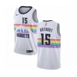 Youth Nike Denver Nuggets #15 Carmelo Anthony Swingman White NBA Jersey - City Edition