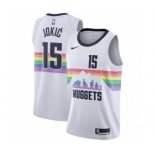 Youth Nike Denver Nuggets #15 Nikola Jokic Swingman White NBA Jersey - City Edition