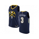 Youth Nike Denver Nuggets #3 Allen Iverson Swingman Navy Blue NBA Jersey - City Edition