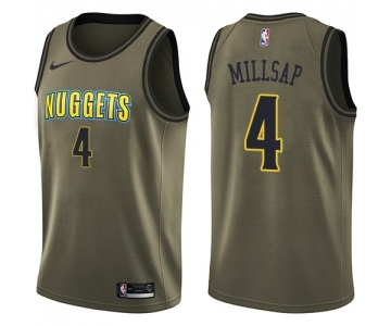 Youth Nike Denver Nuggets #4 Paul Millsap Swingman Green Salute to Service NBA Jersey