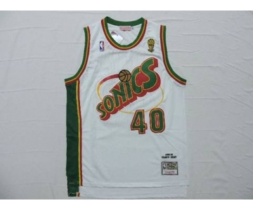 nba jerseys seattle supersonics #40 kemp white[throwback swingman][2015 new]