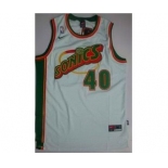 nba jerseys seattle supersonics #40 kemp white[throwback swingman]