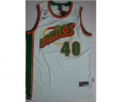 nba jerseys seattle supersonics #40 kemp white[throwback swingman]