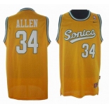 nba seattle supersonics #34 allen yellow