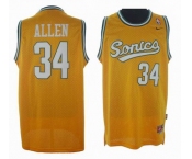 nba seattle supersonics #34 allen yellow