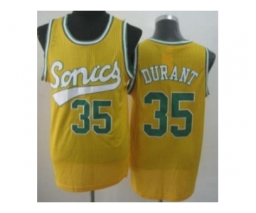 nba seattle supersonics #35 durant yellow-1