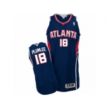 Men Adidas Atlanta Hawks #18 Miles Plumlee Authentic Navy Blue Road NBA Jersey