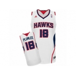 Men Adidas Atlanta Hawks #18 Miles Plumlee Swingman White Home NBA Jersey