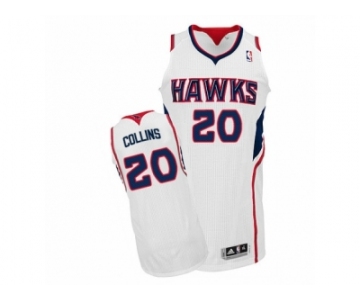 Men Adidas Atlanta Hawks #20 John Collins Authentic White Home NBA Jersey