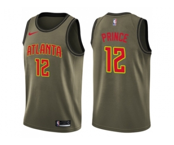 Men Nike Atlanta Hawks #12 Taurean Prince Green Salute to Service NBA Swingman Jersey