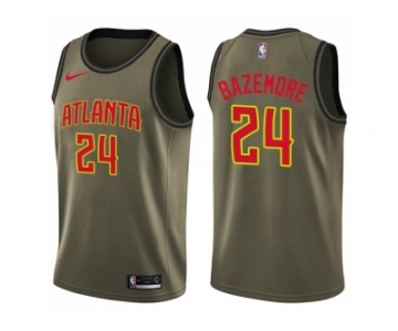 Men Nike Atlanta Hawks #24 Kent Bazemore Green Salute to Service NBA Swingman Jersey