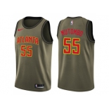 Men Nike Atlanta Hawks #55 Dikembe Mutombo Green Salute to Service NBA Swingman Jersey