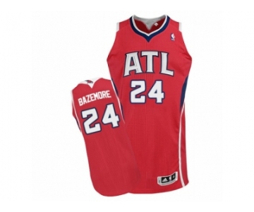 Men's Adidas Atlanta Hawks #24 Kent Bazemore Authentic Red Alternate NBA Jersey