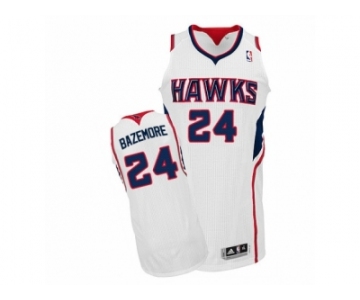 Men's Adidas Atlanta Hawks #24 Kent Bazemore Authentic White Home NBA Jersey