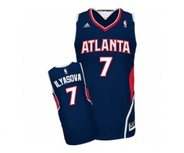 Men's Adidas Atlanta Hawks #7 Ersan Ilyasova Swingman Navy Blue Road NBA Jersey