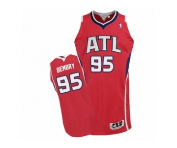 Men's Adidas Atlanta Hawks #95 DeAndre' Bembry Authentic Red Alternate NBA Jersey