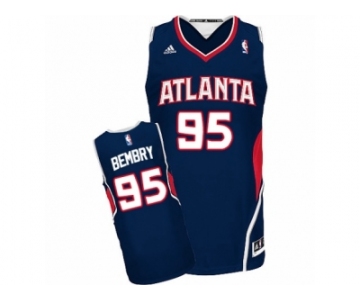 Men's Adidas Atlanta Hawks #95 DeAndre' Bembry Swingman Navy Blue Road NBA Jersey