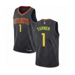 Men's Atlanta Hawks #1 Evan Turner Swingman Black Basketball Jersey - Icon Edition