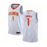 Men's Atlanta Hawks #1 Evan Turner Swingman White Basketball Jersey - Association Edition