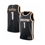 Men's Atlanta Hawks #1 Tracy Mcgrady Authentic Black Basketball Jersey - 2019-20 City Edition