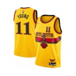 Men's Atlanta Hawks #11 Trae Young Yellow Stitched Game Jersey