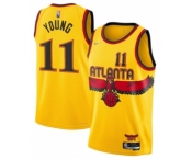 Men's Atlanta Hawks #11 Trae Young Yellow Stitched Game Jersey