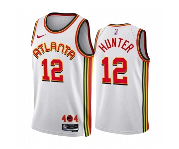 Men's Atlanta Hawks #12 De'Andre Hunter 2022-23 White Association Edition Stitched Jersey