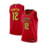 Men's Atlanta Hawks #12 De'Andre Hunter Authentic Red Basketball Jersey Statement Edition