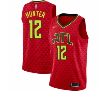 Men's Atlanta Hawks #12 De'Andre Hunter Authentic Red Basketball Jersey Statement Edition