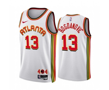 Men's Atlanta Hawks #13 Bogdan Bogdanovic 2022-23 White Association Edition Stitched Jersey