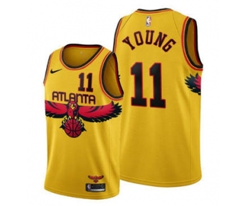 Men's Atlanta Hawks 2021-22 City Edition #11 Trae Young Orange Stitched Basketball Jersey