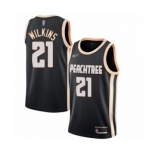 Men's Atlanta Hawks #21 Dominique Wilkins Authentic Black Basketball Jersey - 2019-20 City Edition