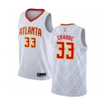 Men's Atlanta Hawks #33 Allen Crabbe Swingman White Basketball Jersey - Association Edition