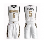 Men's Atlanta Hawks #5 Jabari Parker Authentic White Basketball Suit Jersey - City Edition