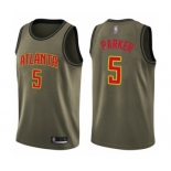 Men's Atlanta Hawks #5 Jabari Parker Swingman Green Salute to Service Basketball Jersey