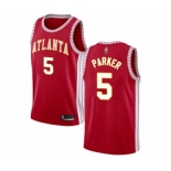 Men's Atlanta Hawks #5 Jabari Parker Swingman Red Basketball Jersey Statement Edition